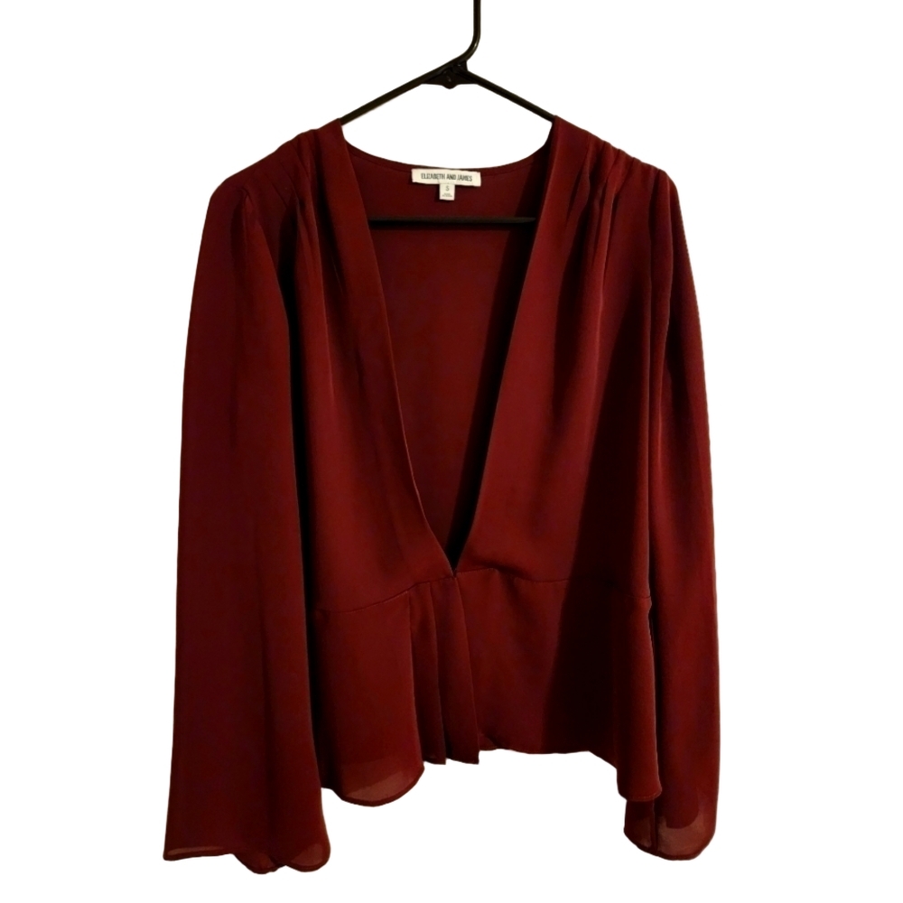 Elizabeth and James Jacket Burgundy Size Small